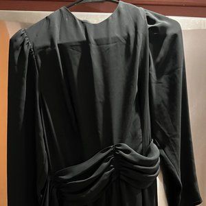 Black chiffon below the knee dress